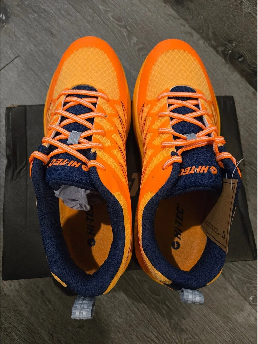 Hi-Tec Demolisher Low Shocking Orange Pop Navy Men Size 10.5 CH80045M-OOD